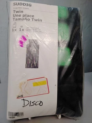 Pair of NIP 80's Neon Look Ikea Suddig Twin Duvet Covers with Queen Pillowcases - Image 1 of 4