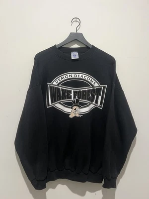 Sudadera Negra Wake Forest Deacon Años 90 De Colección LOGO 7 Talla XL Cuello Redondo TOW Foto 1 de 4