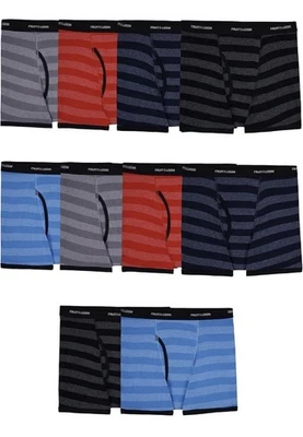 Calzoncillos boxer de algodón Fruit of the Loom ropa interior a rayas niños 10 piezas L❗️Caja de daños Foto 1 de 4