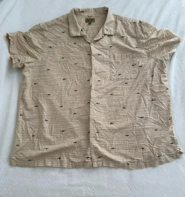 Camisa The Foundry Supply Para Hombre 4XLT Señuelo de Pesca Tostado Algodón a Rayas Abotonable Foto 1 de 4