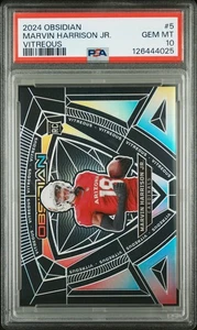 2024 Obsidian Marvin Harrison JR. Rookie Vitreous - PSA 10 - Picture 1 of 2