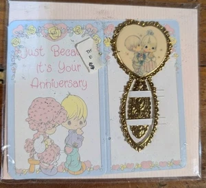 NOS Vintage Precious Moments Wedding Anniversary Card & Bookmark - Picture 1 of 2