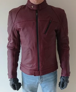 Merlin Gable Oxblood Red Mens Leather Motorcycle Jacket (size 40" / Medium) - Picture 1 of 12