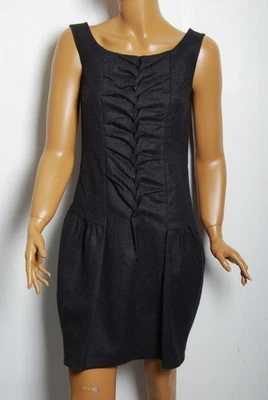 Vestido para mujer Yves Saint Laurent negro de lana sin mangas cuello redondo ceñido al cuerpo envolvente FR36 Foto 1 de 4