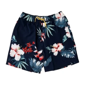 NWT J. Crew Boys' Navy W/Hibiscus Floral Print Swim Trunk - SIZE 6 - Picture 1 of 11