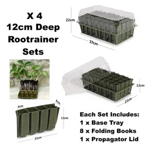4 X Haxnicks Deep Rootrainer Set Root Trainer Books Cells Plug Plant Seed Tray  - Picture 1 of 7