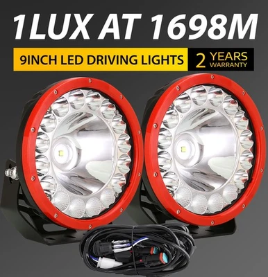 Pair 9 inch LED Driving Lights Spot Flood Combo Offroad Work Round Fog Truck SUV - image 1 of 4