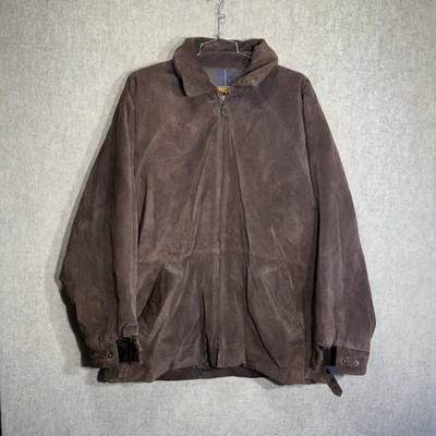 90s Vintage Timberland Dark Brown Waxed Leather Bomber Jacket Size XL 1995 - Image 1 of 4