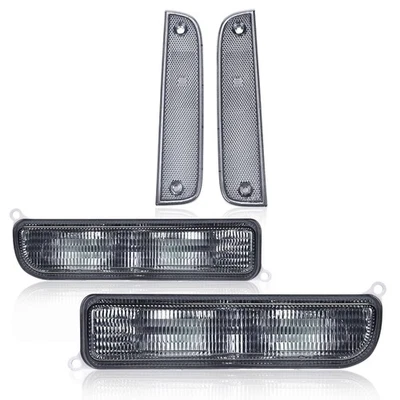 SMOKE CHROME CORNER LIGHTS + BUMPER SIGNAL LIGHTS FIT FOR 97-01 JEEP CHEROKEE XJ — 第 1/4 张图片