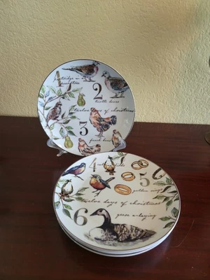 Better Homes & Gardens 12 días de Navidad 4 platos de ensalada 8” adornos dorados vacaciones Foto 1 de 4