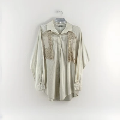 Núcleo de cabaña vintage para mujer L abotonado Battenberg encaje pradera la palmera Foto 1 de 4