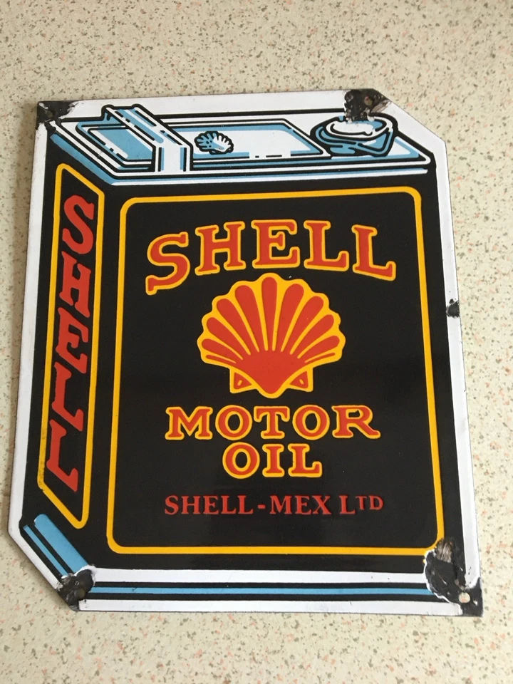 Shell Motor Oil Enamel Sign, Size: 10”x12” With 4 Fixing Holes - Image 1 of 1