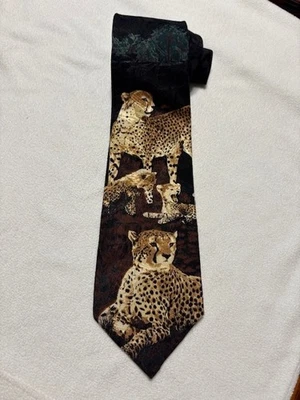 Vintage Necktie-Wembley Endangered Species-Leapard 100% Silk Made in the USA - Image 1 of 3