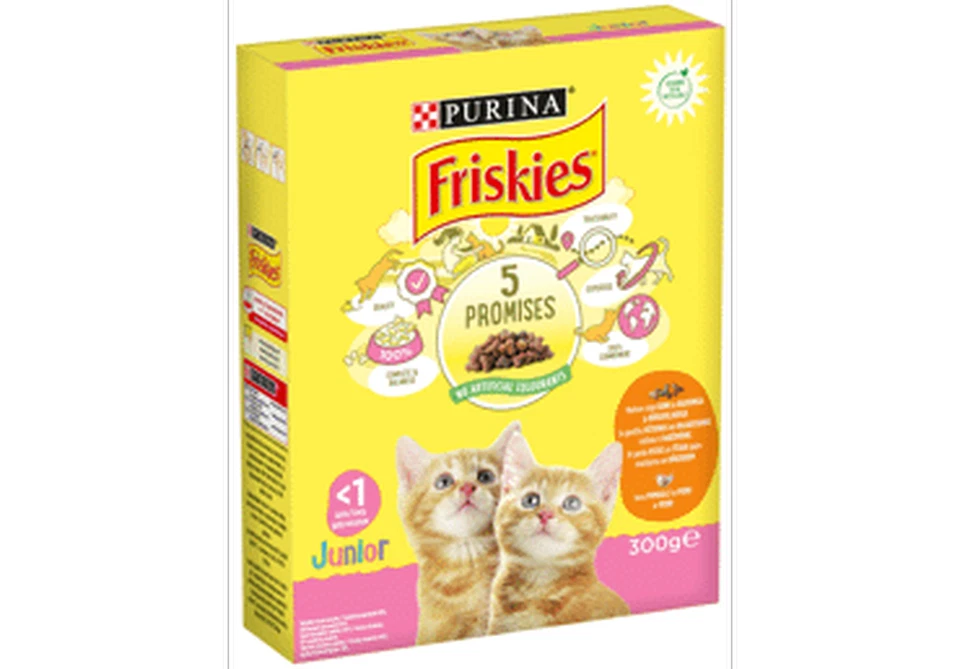 Nourriture sèche pour chat Friskies. Junior. Poulet.-Légumes 4X300Grs. - Photo 1/1