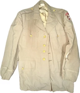 Vintage 1961 Army Wool Tropical Service Coat 44R Support Command Early Vietnam Khaki - Bild 1 von 21
