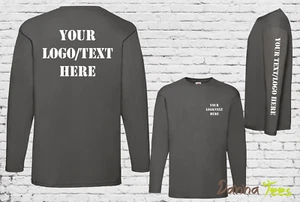 Custom Printed Long Sleeve T-Shirt Personalised Stag Hen do Workwear Conference  - Picture 1 of 20