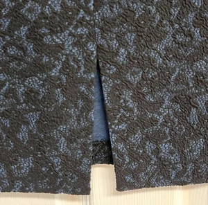Michael Kors Bleistiftrock Gr. M blau mit schwarzem Spitzen-Overlay Stretch NEU - Bild 1 von 12