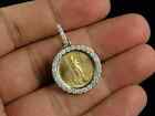 1.50 Ct Lab-Created Diamond Liberty Lady Coin Charm Pendant 14K Yellow Gold Over