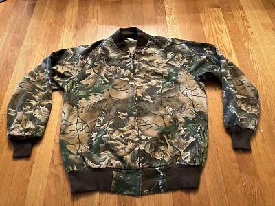 Vintage Oak Country Image Camo Jacket Mens Small Made In USA Full Zip Unlined - Image 1 of 4