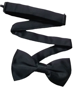Bow Tie Bowtie Vintage Mens Dickie Adjustable Retro BLACK - Picture 1 of 2