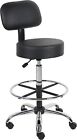 Boss Caressoft Medical And Drafting Stool With Back Cushion