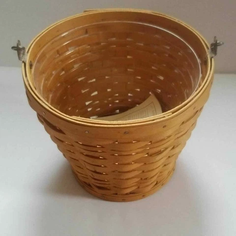 Longaberger Autumn Pail Basket Decor Fall Country Decorative Storage Cover