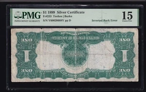 US $1 Black Eagle Silver Certificate INVERTED BACK ERROR FR 233 PMG 15 (688) - Picture 1 of 2
