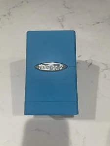 ULTRA PRO SATIN TOWER LIGHT BLUE DECK BOX Gaming Card Dice Storage Pre-owned - Picture 1 of 3