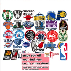 31pcs Waterproof Vinyl Stickers NBA All 30 Teams LOGO Basketball Luggage Phone - Picture 1 of 8