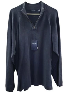 Brandneu, IZOD Erwachsene Langarm Marineblau, Stehkragen Pullover (P3A7) - Bild 1 von 6