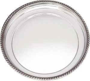Mittelgroß 9 Zoll Gadroon Rand Zinn Tablett Salver 240 mm breit keltisch perfekt für Gravuren - Bild 1 von 4