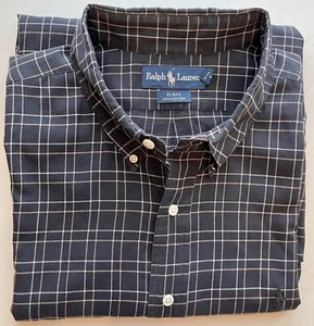 Camisa con botones Ralph Lauren Blake LS para hombre talla 2XL negra ventana pony negro - Imagen 1 de 15
