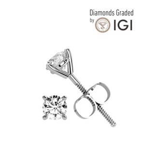 IGI 2,00 kt FVS1 runder Lab Diamant Martini Ohrstecker Schraubverschluss 14 K Weißgold - Bild 1 von 9