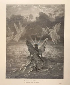 Ancient Mariner, Gustave Dore, 1884 engraving antique art print Plate 23 - Picture 1 of 1