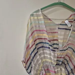 Zimmermann Sheer Ribbon Dress Linen Cotton Silk Multicoloured Striped Rare Sz 3 - Picture 1 of 22