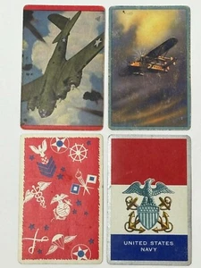 Vintage Lot of 4 Military Navy Air Force Planes Single Swap Playing Cards PC88 - Picture 1 of 2