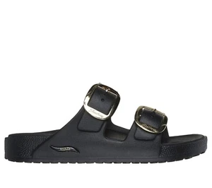 Skechers Foamies Arch Fit Cali Breeze 2.0 Gold Star Sandals Women's Sz 6 Black - Picture 1 of 5