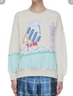 Mira Mikati Embroidered Sailboat Sweatshirt Sweater Size 34 Small Oversized