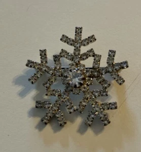Eisenberg Ice Snowflake Rhinestone Brooch Siver Tone Metal - Picture 1 of 14