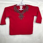 Alfred Dunner Shirt Womens PS Red Rhinestone coquetteaesthetic lolita nymphet