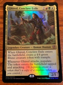 2019 MTG Commander Oversized Foil Ghired,Conclave Exile #042/302 Free Shipping