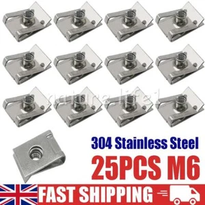 25X M6 Chimney Nuts Spire Clips Lug Nut Panel Speed Fastener U Nuts Fixings - Picture 1 of 7
