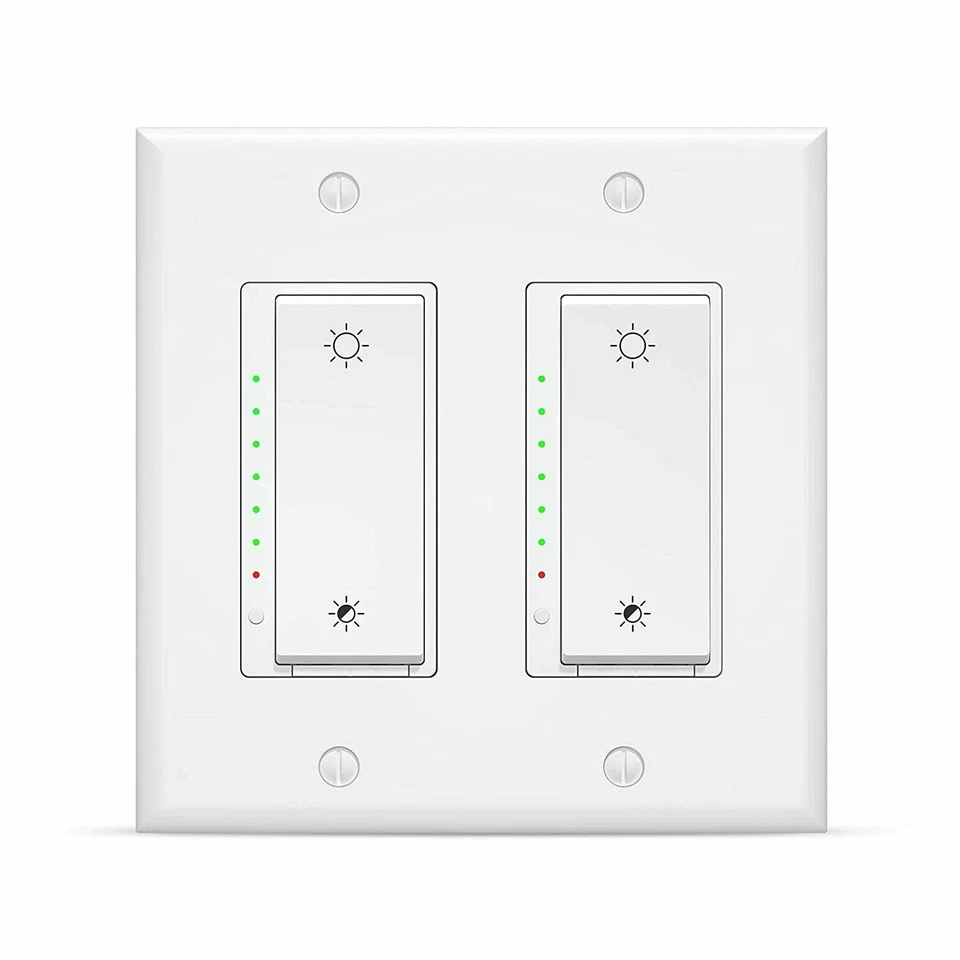 Interruptor de luz atenuadora inteligente 2 piezas WiFi en pared control remoto para Alexa Google Home - Imagen 1 de 1