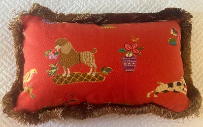 Brunschwig & Fil Animalitos Tapiz Tejido Una Almohada Rectangular 12" x 20" Foto 1 de 3