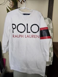 Mädchen Polo Ralph Lauren Sweatshirt Kleid Polo Spell Out Gr. 6 weiß rot schwarz - Bild 1 von 6