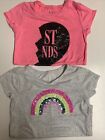 Girls The Childrens Place Lot Of 2 Short Sleeve  Tees - Size S/P 5/6  Pre Owned