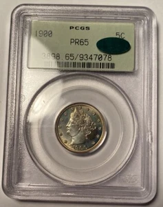 1900 Liberty V Nickel PCGS PR65 CAC OFH Old Green Holder Light Toning - Picture 1 of 8