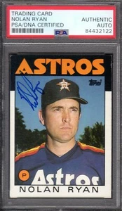 1986 TOPPS #100 Nolan Ryan ASTROS Tarjeta de autógrafo firmada PSA/DNA AUTÉNTICA - Imagen 1 de 2