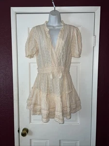 Vestido Babydoll Plisado Forrado Anthropologie Mable Manga Abullonada Mediana - Imagen 1 de 11