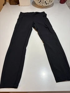 Lululemon kurz geschnitten schwarz Logo Activewear Yoga Pilates Training Laufen Leggings Größe 6 - Bild 1 von 6